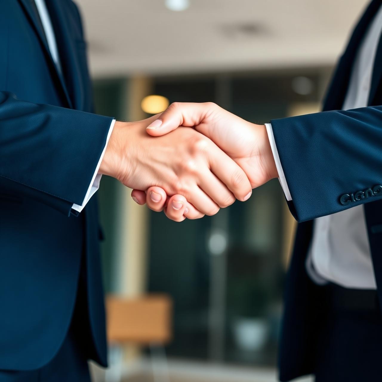 Two business executives shaking hands